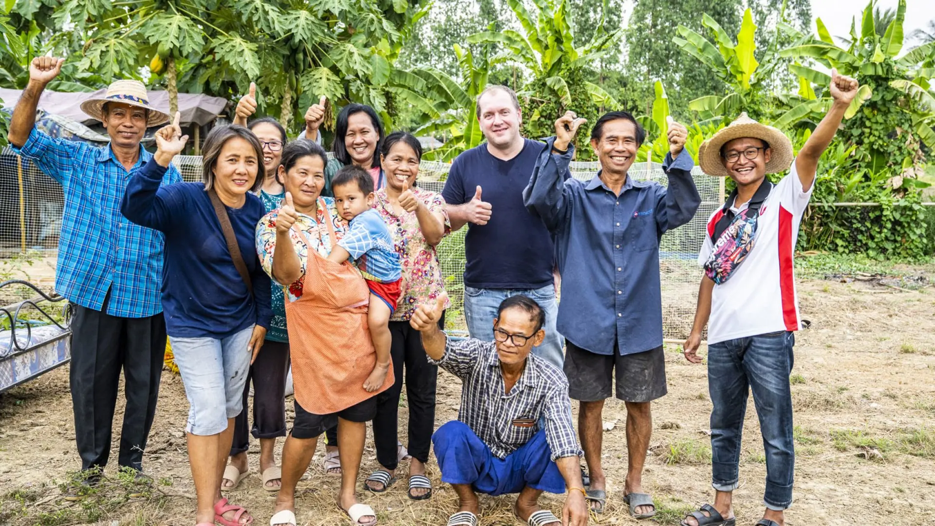 image shows Joe meeting farmers