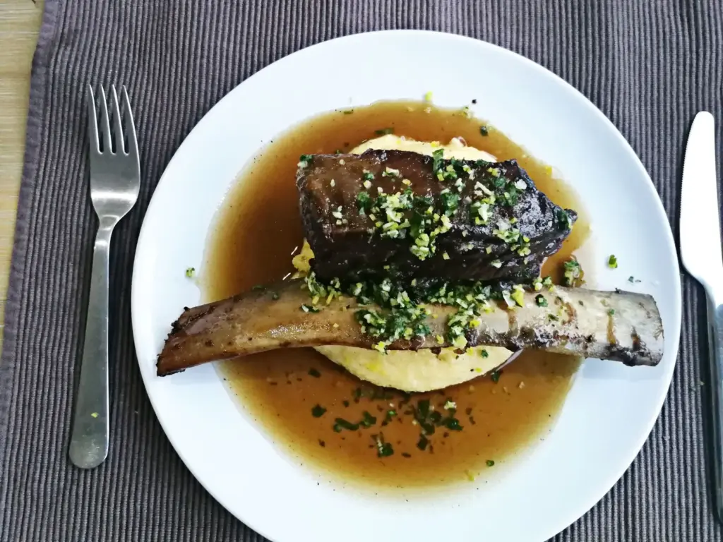 Braised Short Rib with Polenta and Gremolata