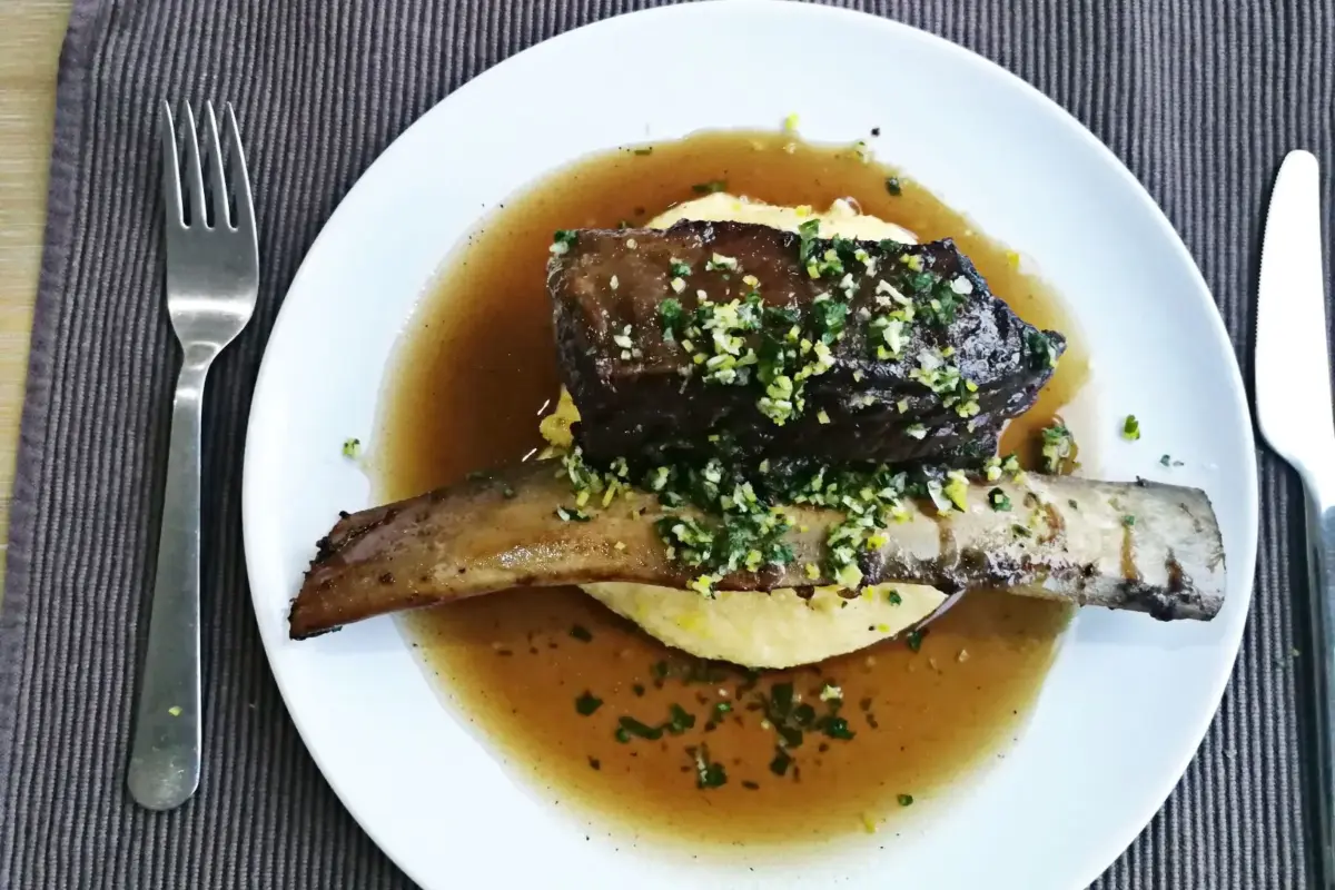 Braised Short Rib with Polenta and Gremolata