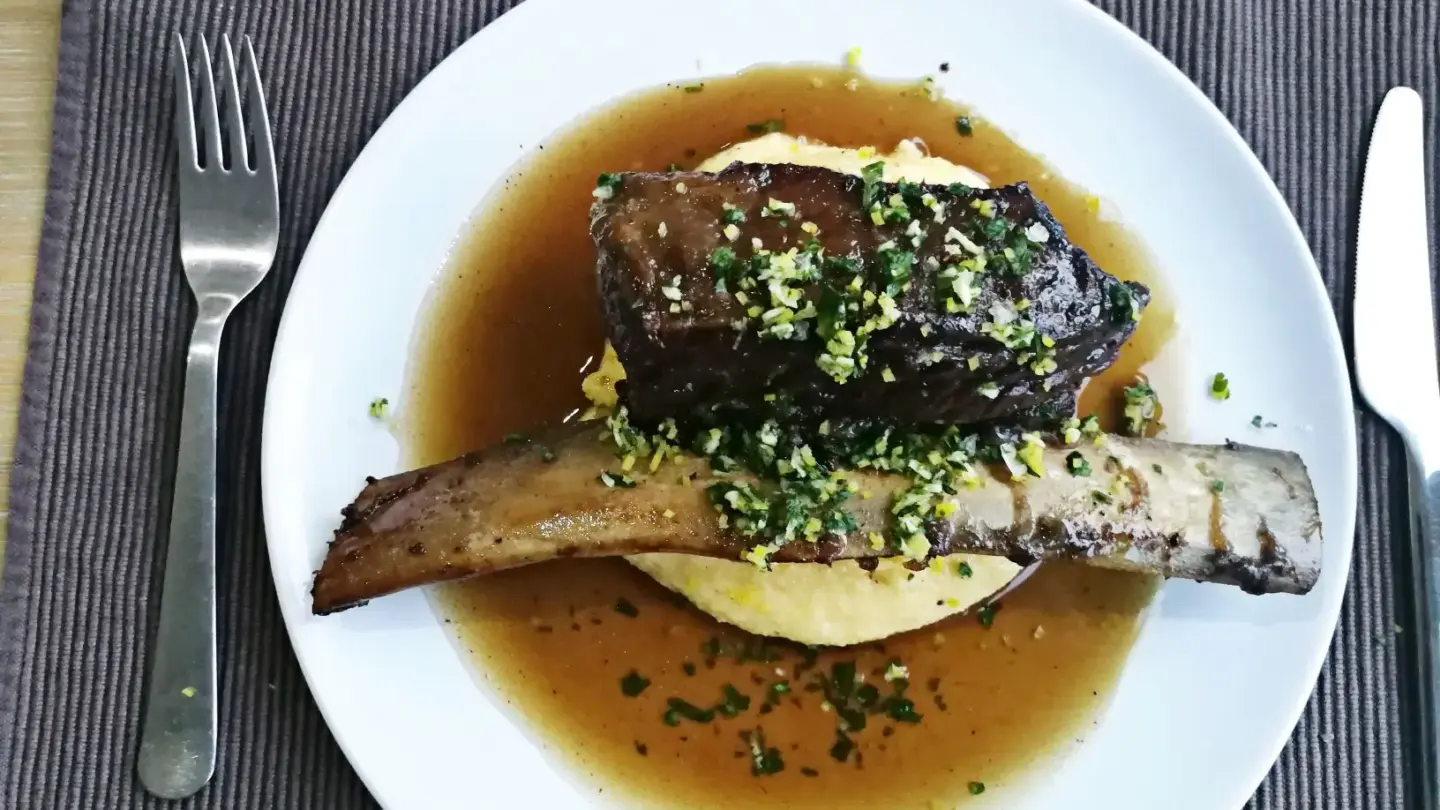 Braised Short Rib with Polenta and Gremolata