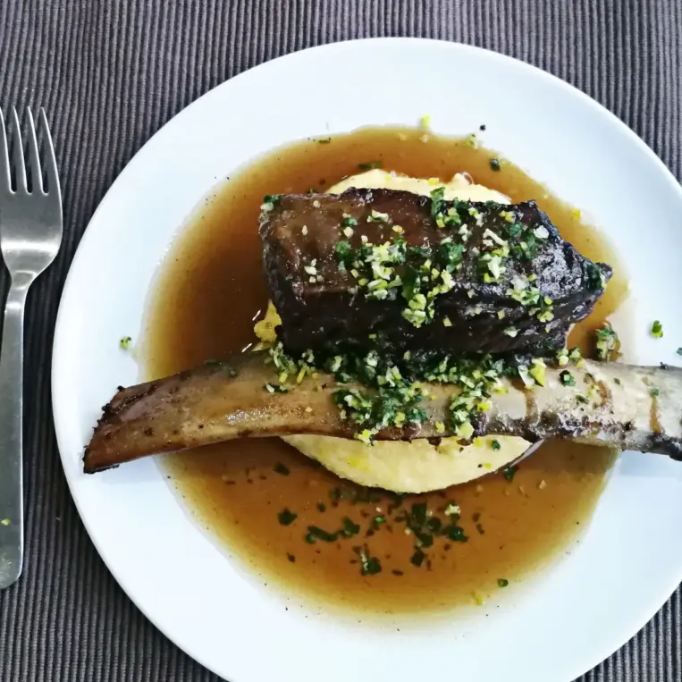 Joe’s Braised Short Rib with Polenta and Gremolata Recipe
