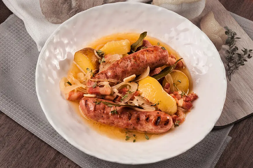 Oxford Sausage with Potato & Lemon