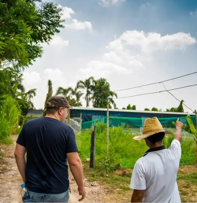 image shows joe sloane meeting farmers