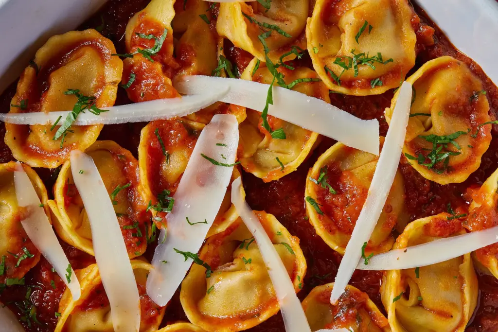 image shows scarletta pasta beef tortellini